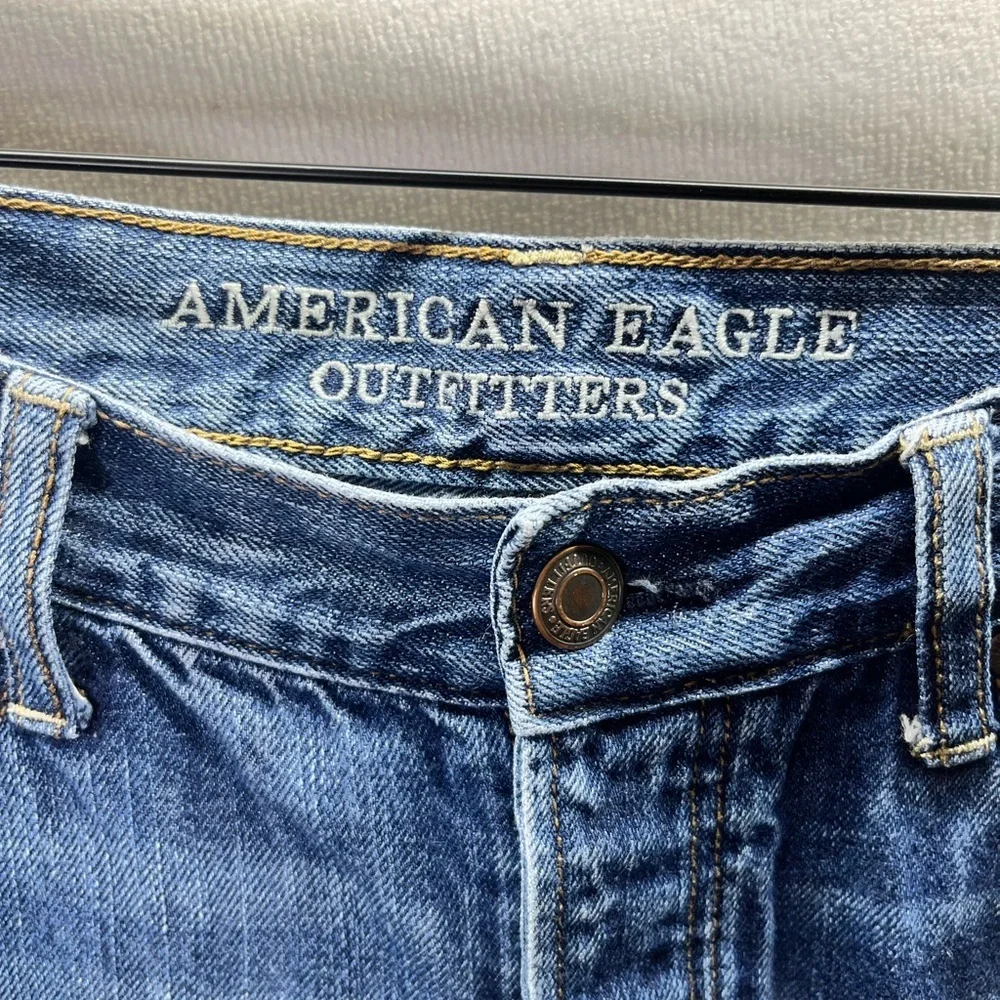 American Eagle Vintage Hi-Rise Jeans Womens 8 Blue Denim Faded 90s Y2K 2195 - Picture 2 of 9